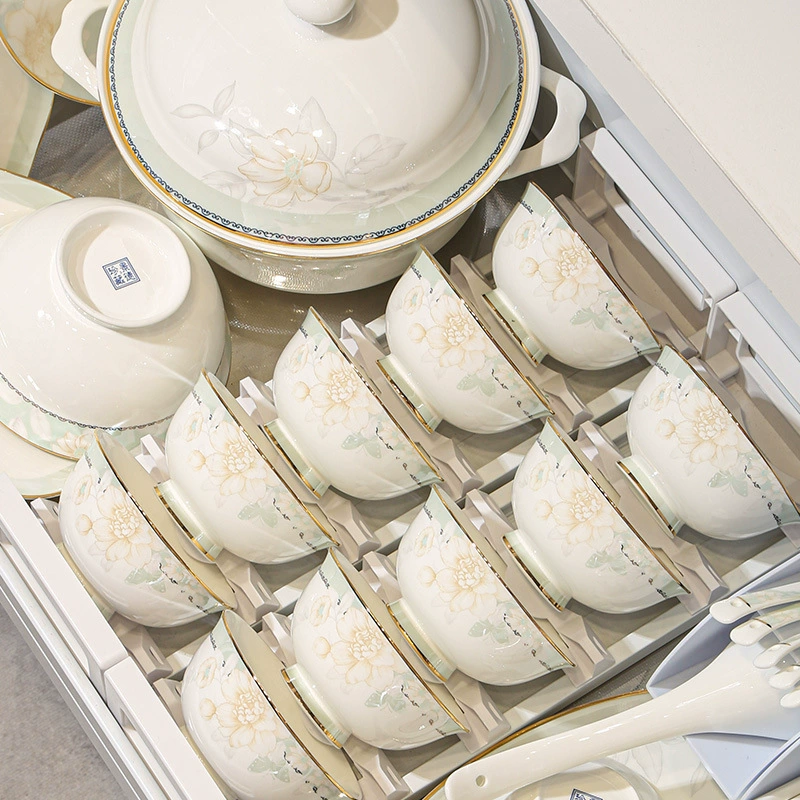 Набор посуды из Jingdezhen для домашнего использования, новый китайский стиль 2025 года, премиум-класс, красивый набор посуды