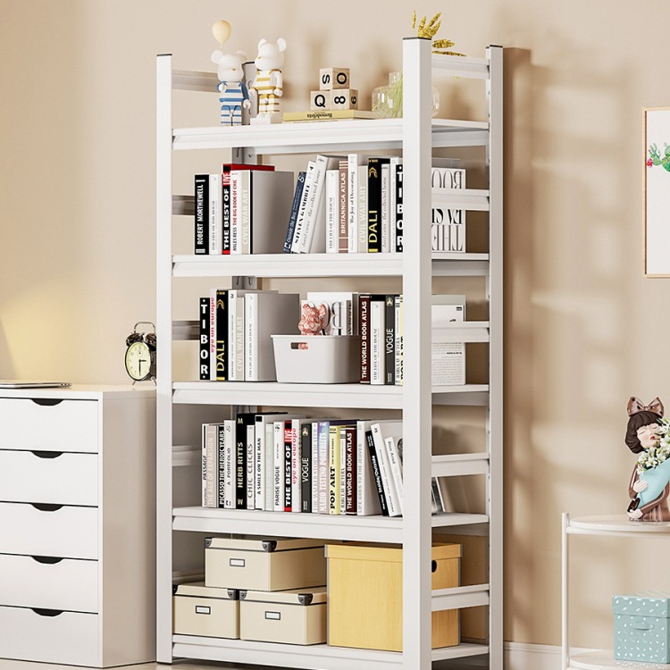 Iron Bookshelf Storage Rack Multi-Layer Floor-Standing Household Simple Bookcase Living Room Storage Iron Shelf Steel Student Bookcase