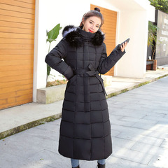 棉衣女2025冬季新款韩版长款过膝羽绒棉服女大毛领修身加厚棉袄女