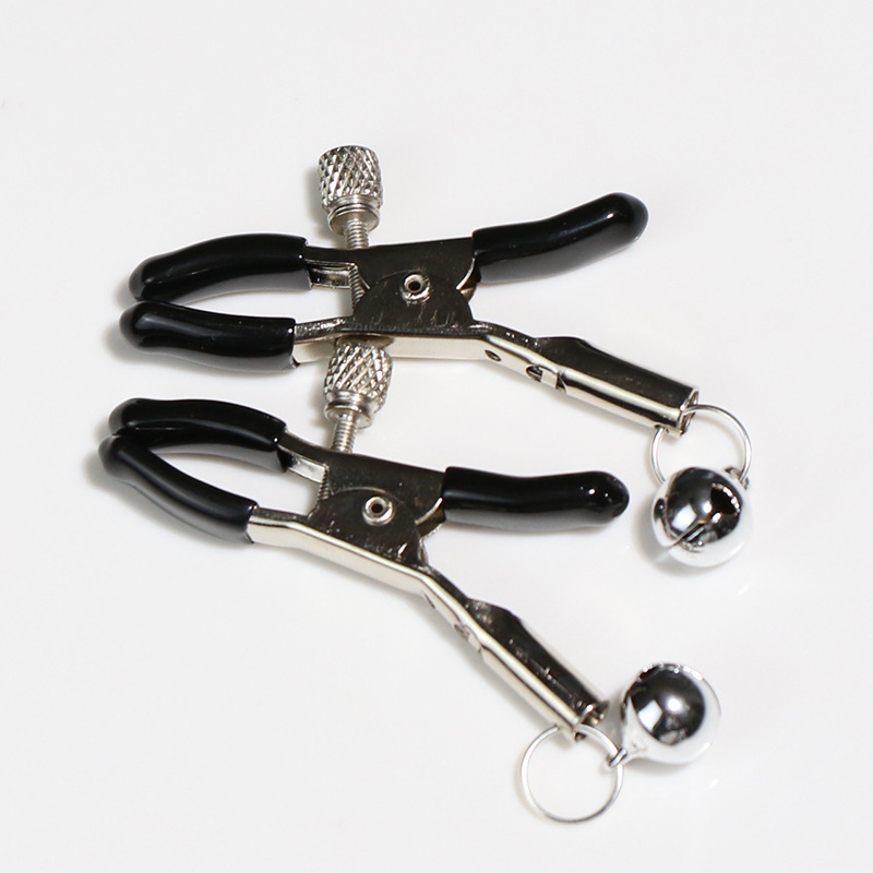 Jiuai Bell Nipple Clamps in Pink, Metal and PVC Body, Adult Couple Sensory Accessory — detail image 30
