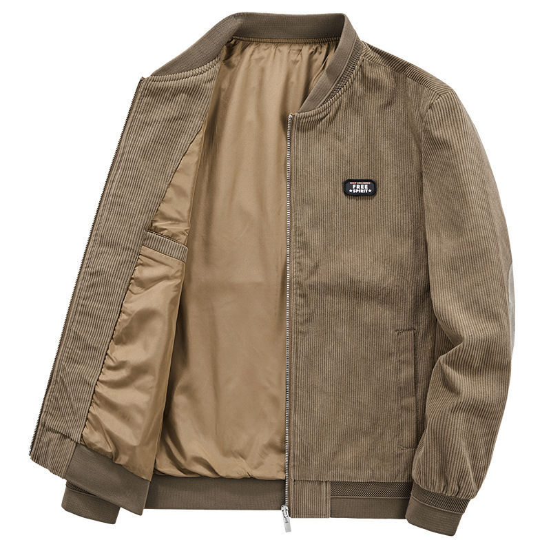 Men's Loose-Fitting Oversized Jacket for Spring and Autumn, Workwear Flight Baseball Jacket, Corduroy Men's Coat, Trendy Men's Loose-Fitting Oversized Jacket for Spring and Autumn, Workwear Flight Baseball Jacket, Corduroy Men's Coat, Trendy