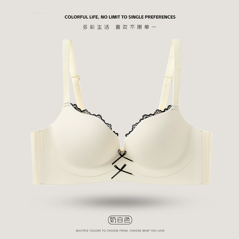 Милый push-up бюстгальтер с бантиком, нижнее белье, поддерживающий беспроводной бюстгальтер, бюстгальтер-топ