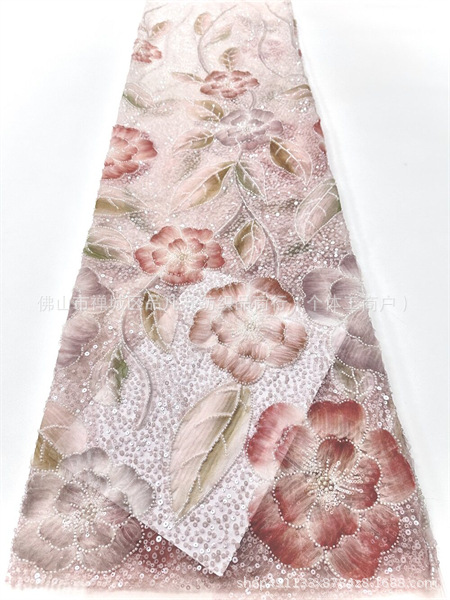 Francés Gaoding lujo ligero pequeño vestido de boda fresco cena vestido de moda tela de flores bordado image 10