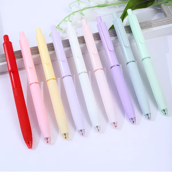 Long-Grip Quick-Drying Press Gel Pen 0.5 Soft-Grip Brush Question Pen Morandi High-Looking Simple Black Office Pen