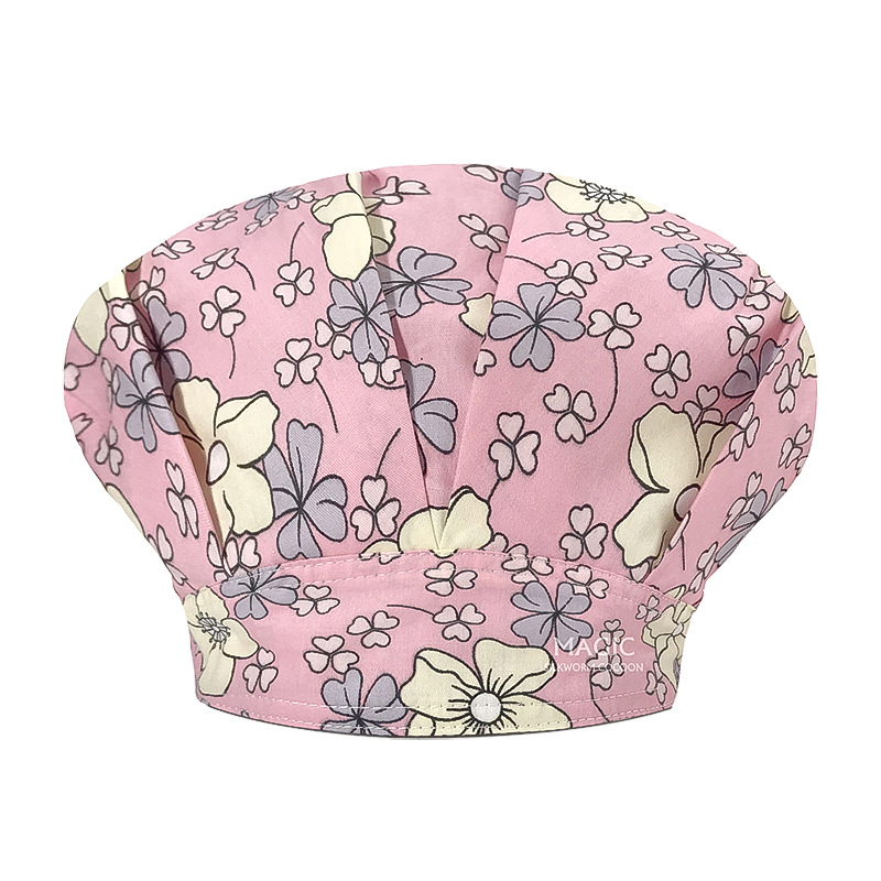 Tapa de operación directa de fábrica impresión femenina pequeño animal lindo sombrero de enfermera algodón salón de belleza odontología oral sombrero