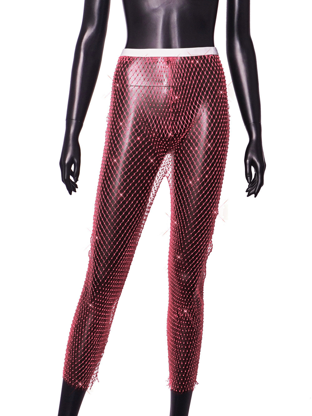 Leggings de rejilla con diamantes de imitación, adelgazantes, para mujer, éxito de ventas en Amazon, color fluorescente 1052