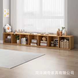 实木飘窗柜家居自由组合单层格子书架落地儿童绘本玩具收纳架书柜