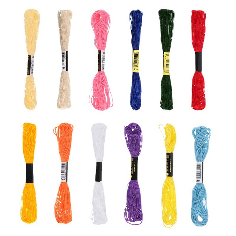 Hilo de punto de cruz de 42 colores, hilo de bordado de poliéster y algodón, bordado puntual, bordado de punto, bordado de punto de cruz
