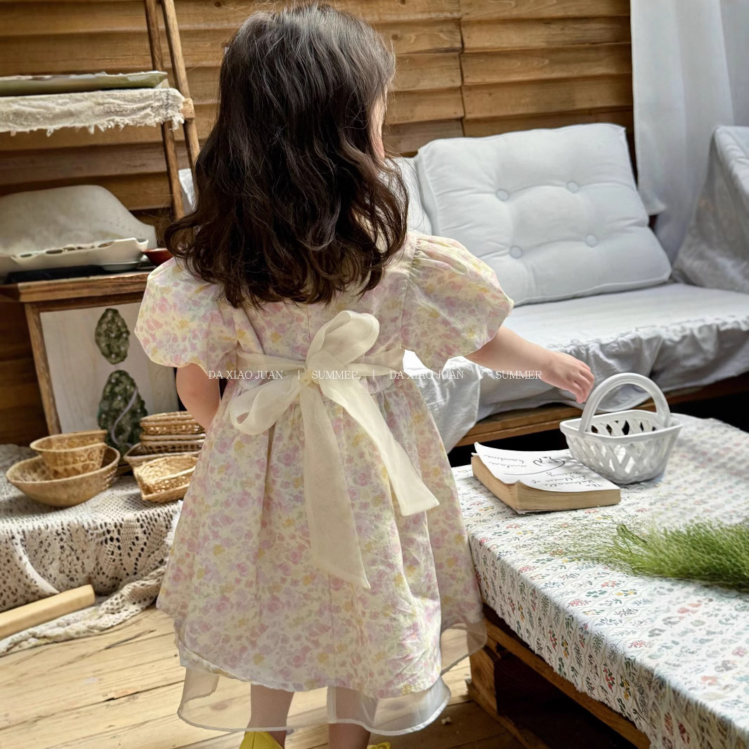 [Large and Small Rolls] Children's Summer New Girls Casual Dress-52307