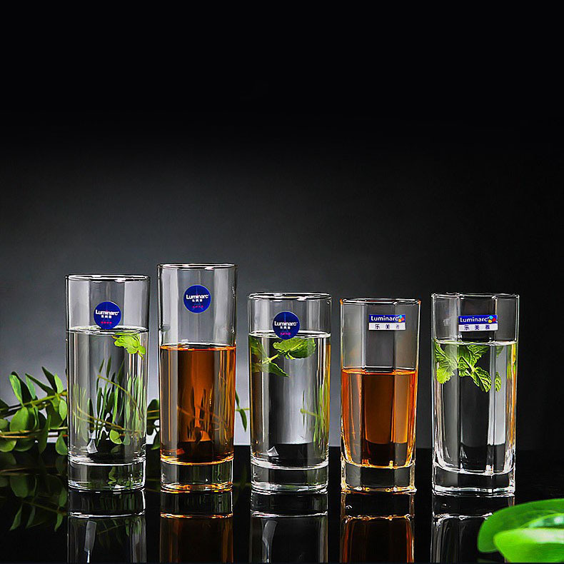 Copa cuadrada de vidrio lemeiya hogar engrosada taza de té taza de agua de vidrio reforzado conjunto taza de beber transparente