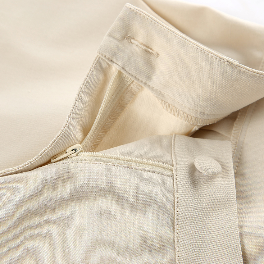 Women's Clothing commuting apricot cotton and linen vest vest wide leg pants two piece suit female 2024 summer deconstruction design suit_voghion.com