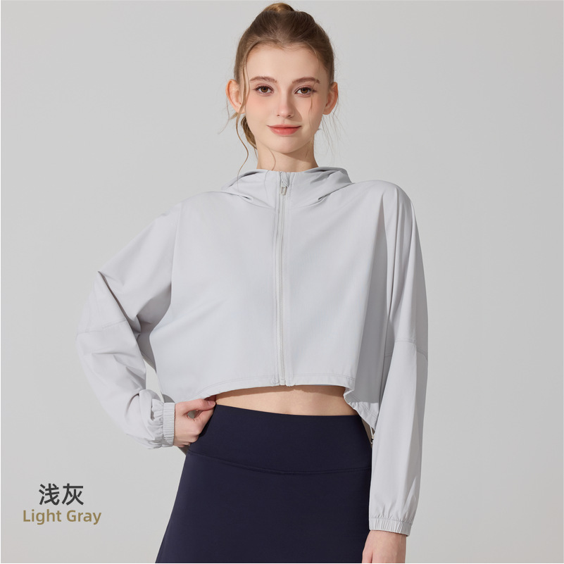Hijo original chaqueta de protección solar anti-UV camisa de manga larga chaqueta de seda de hielo chaqueta de sensación fría chaqueta de yoga de fitness al aire libre chaqueta superior image 9