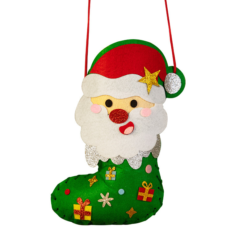 Juguetes de Navidad para niños hechos a mano DIY paquetes de materiales de medias de Navidad decoraciones de jardín de infantes