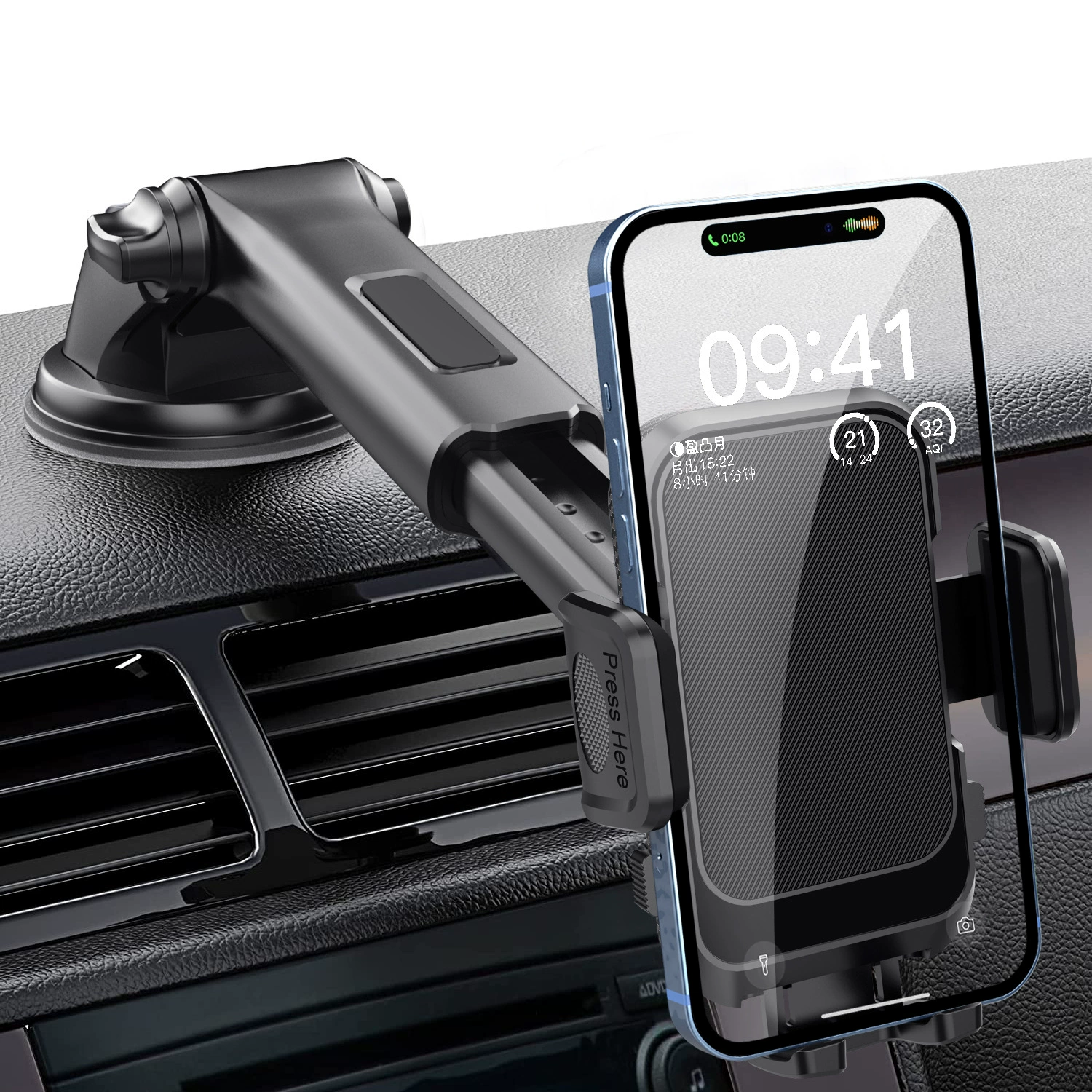 Phone holder, telescopic rotating non-slip bracket
