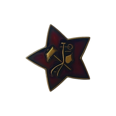 Vintage Red Pentagram Enamel Badge Cultural and Historical Brooch Collection Souvenir Backpack Collar Accessory Pendant (Yaxa sancaqları) - red-aa21-04-b02e-20-4-4