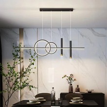 led餐廳吊燈輕奢燈具現代簡約飯廳餐桌吧台北歐極簡長條創意吊燈