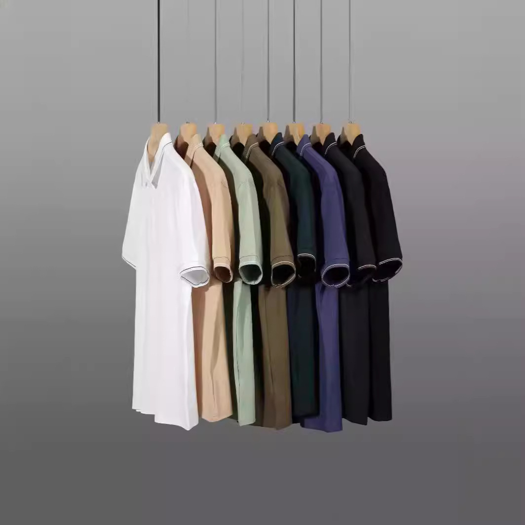 190g ropa de trabajo personalizada polo de alta gama personalizada logotipo impresa hielo de manga corta ropa de secado rápido camiseta de solapa bordada