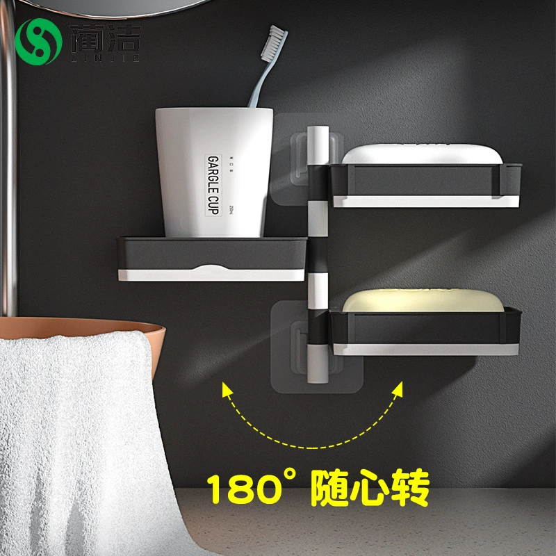 蔺洁 Rotating soap box New Creative Creative Creative Soap Box Bathroom Bathroom multi -layer drain rack for bathroom