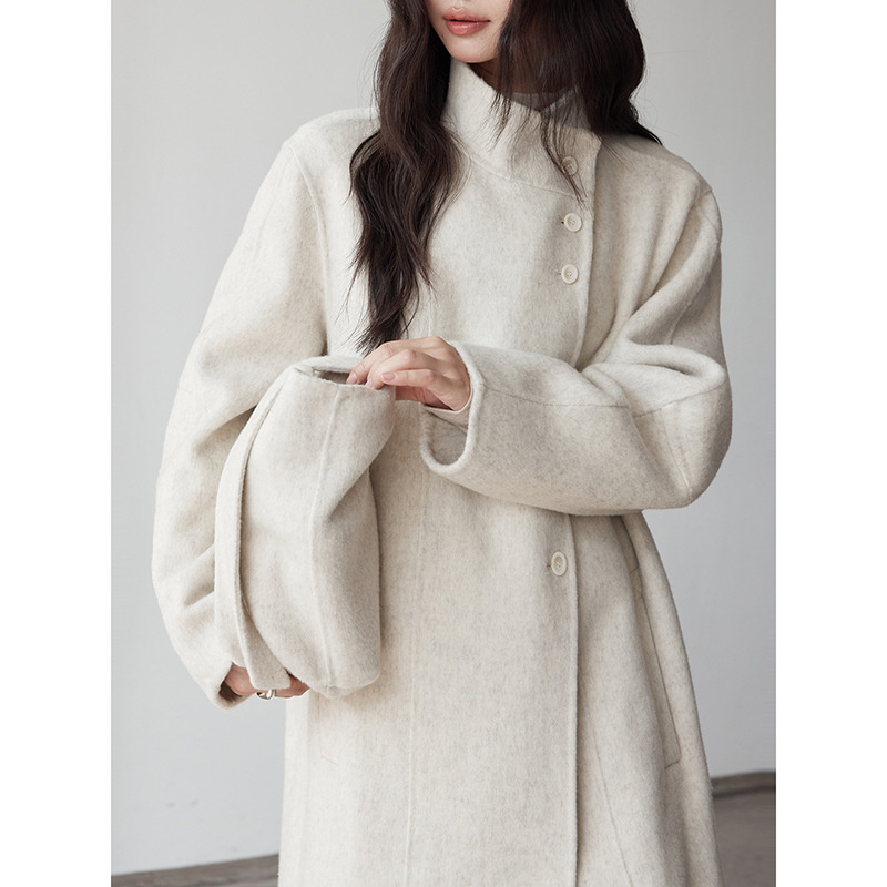 【双面毛呢 伦敦美术馆】歌铭英伦风外套女冬季新款呢子大衣W686C