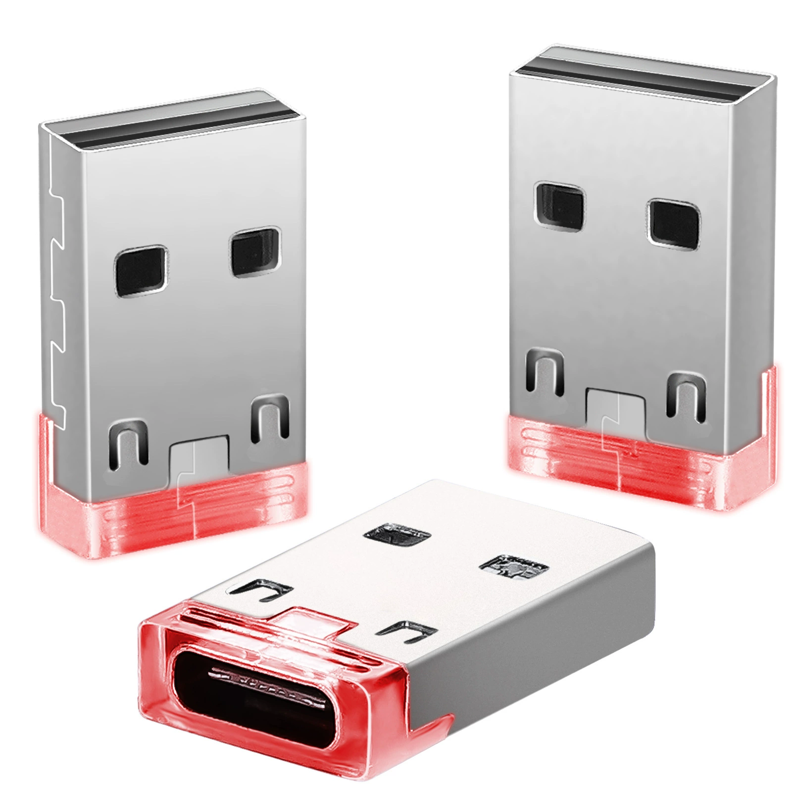 USB Type-C женский to USB male OTG адаптер с подсветкой индикатора PD быстрая зарядка кабель данных C to A
