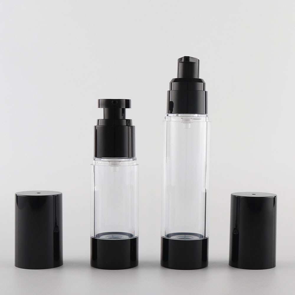 现货15ml30ml50ml80ml100ml120ml黑色透明真空瓶乳液喷雾真空瓶