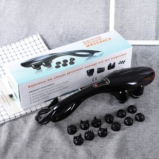 Factory Direct Supply Four-Head Massage Stick Multi-Functional Dolphin Massage Stick Infrared Electric Massage Hammer Massage Device