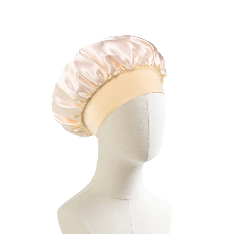 Gorro de Noche de Satén para Mujer con Borde Ancho para Dormir y Cuidado del Cabello image 26