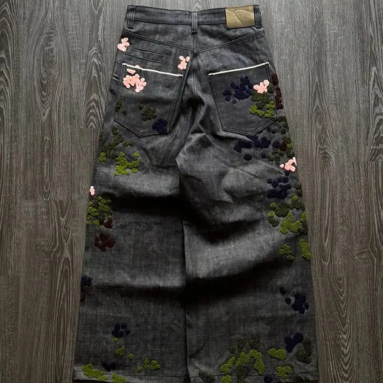 European and American Cross-Border Foreign Trade Trendy Brand Jeans, Loose Straight-Leg Embroidered Jeans, Loose Straight-Leg Boyfriend-Style Jeans European and American Cross-Border Foreign Trade Trendy Brand Jeans, Loose Straight-Leg Embroidered Jeans, Loose Straight-Leg Boyfriend-Style Jeans