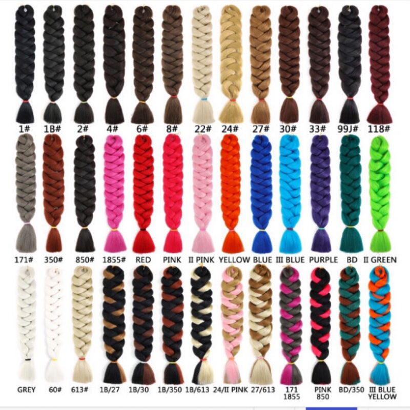 Jumbo Braid Xpression Synthetic Hair Braided Wig Synthetic Hair Wig Low-Temperature Flame-Retardant Synthetic Hair