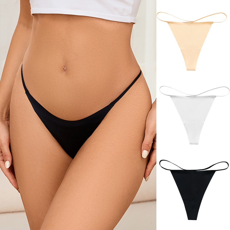 European and American Amazon Women's Low-Waist Sexy Invisible Thong Breathable Ice Silk Thin Strap Seamless Panties Thong Sexy Lingerie for Women European and American Amazon Women's Low-Waist Sexy Invisible Thong Breathable Ice Silk Thin Strap Seamless Panties Thong Sexy Lingerie for Women