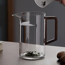 高硼硅玻璃泡茶杯 茶水分离一体过滤家用绿茶泡茶杯月牙公道杯