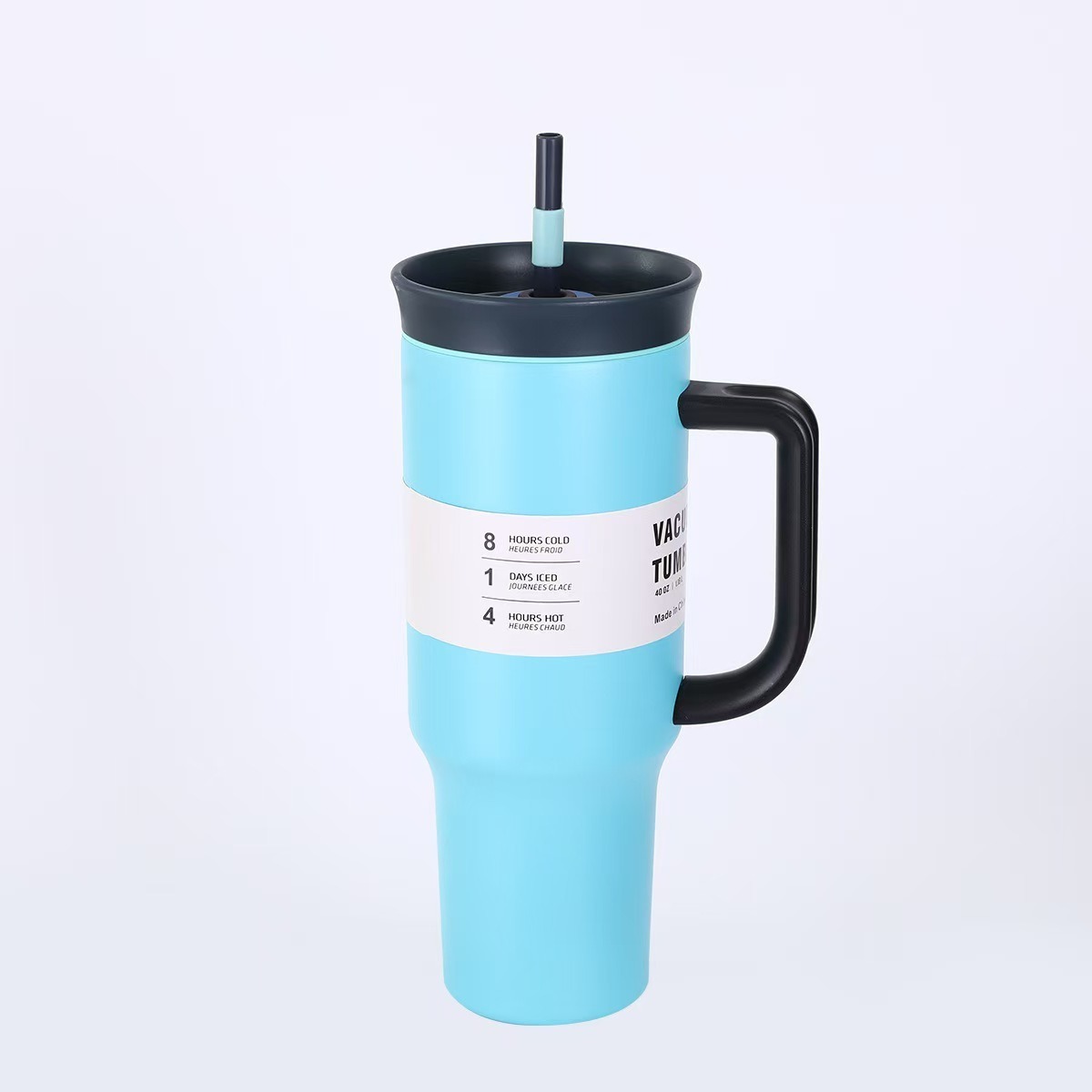 Cross-border 40oz taza de hielo de paja de gran capacidad 304 taza de aislamiento térmico de acero inoxidable mango portátil al aire libre taza de automóvil