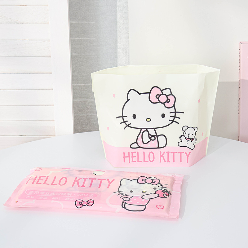 Lápiz pequeño nuevo autorizado escritorio portátil cartón de dibujos animados bolsa de basura multifuncional tipo adhesivo bolsa de basura