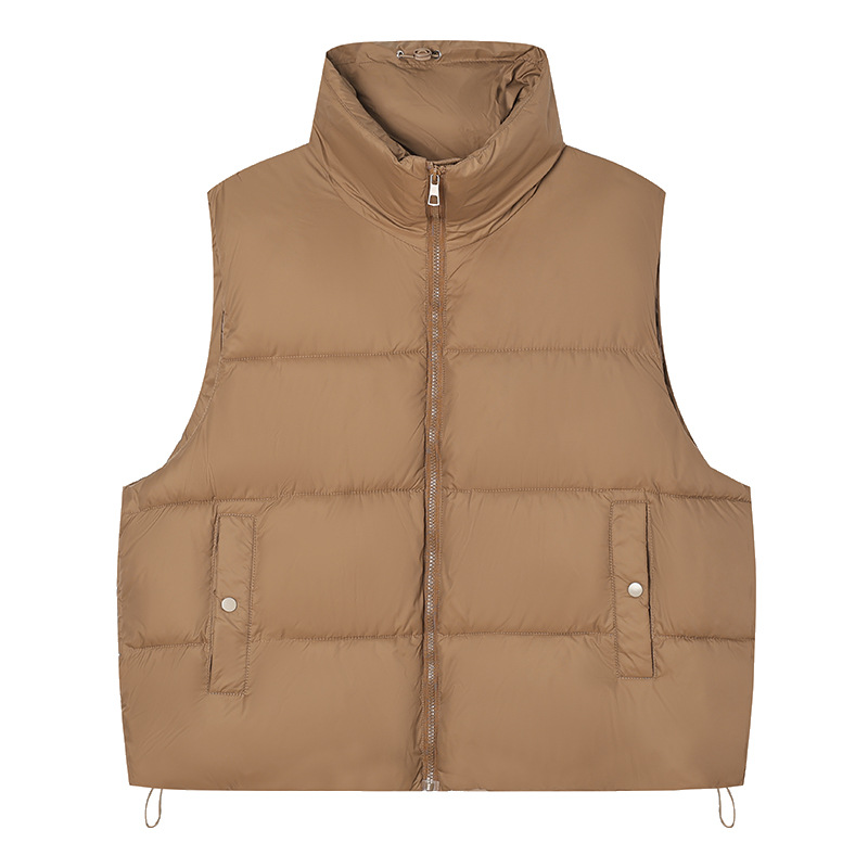 2025 comercio exterior nuevo chaleco de algodón de pluma grande chaleco suelto chaqueta de hombro de moda moda chaleco de moda universal