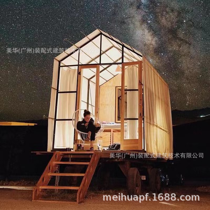 Tienda móvil al aire libre del carro de la celebridad de Internet Hotel montó la tienda de lujo salvaje del drenaje del reloj del campo del carro modular