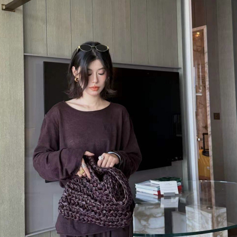 【Special Price Wool】Early Autumn New Textured Solid Color Minimalist Wool Versatile Loose Cuffed Drop Shoulder Long Sleeve