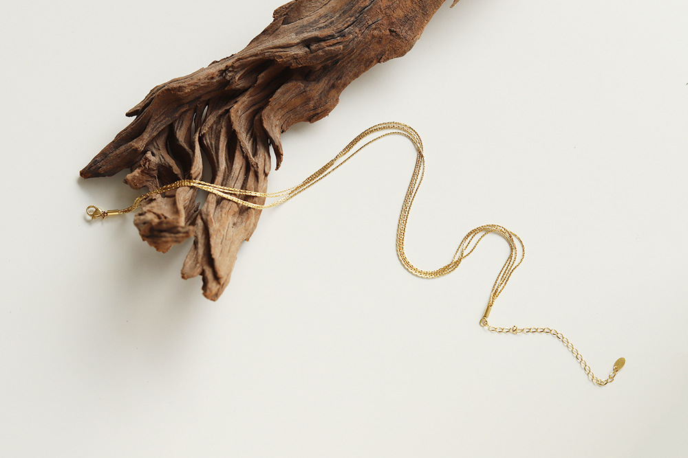 Titanium Steel Material Lady Solid Color Titanium Steel Plating Layered Necklaces