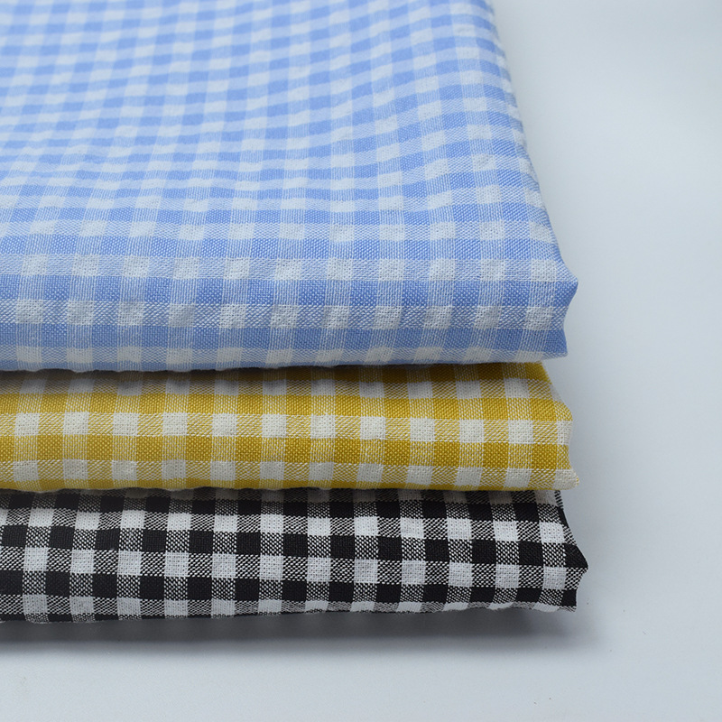 现货批发TC涤棉平纹色织格子布 4MM格子衬衫连衣裙宠物服头巾面料