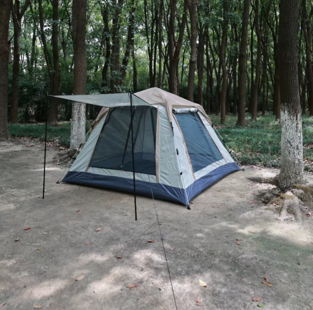 Travel automatic handheld folding windproof tent for camping, equipment, fully automatic, increased thickness