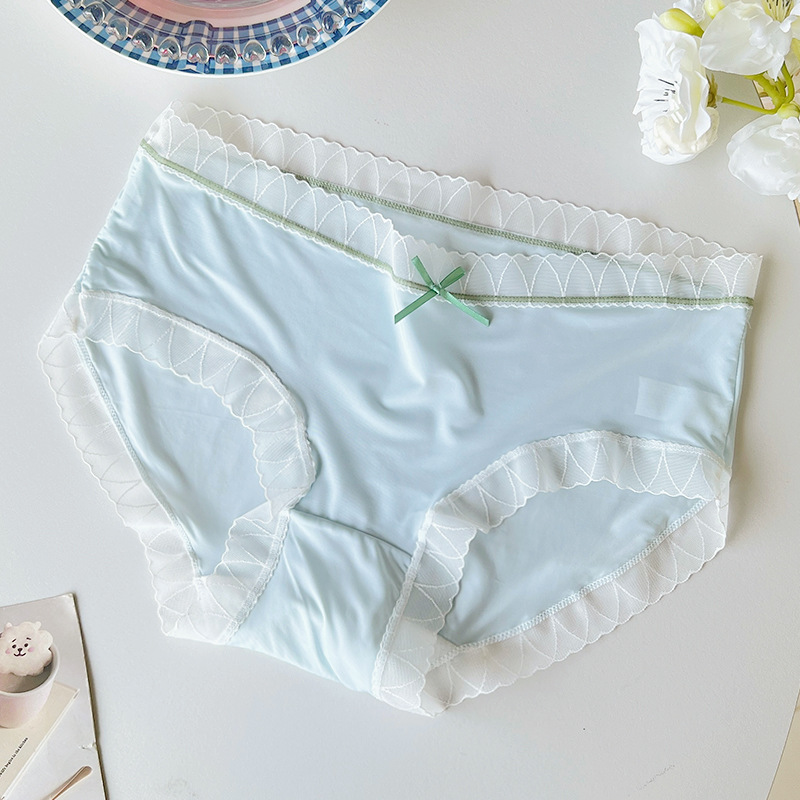 Verano ligero hielo damas sin marcas calzoncillos cómodos transpirables antibacterianos entrepierna de algodón mediana cintura desnuda sensación de pantalones de chicas image 11