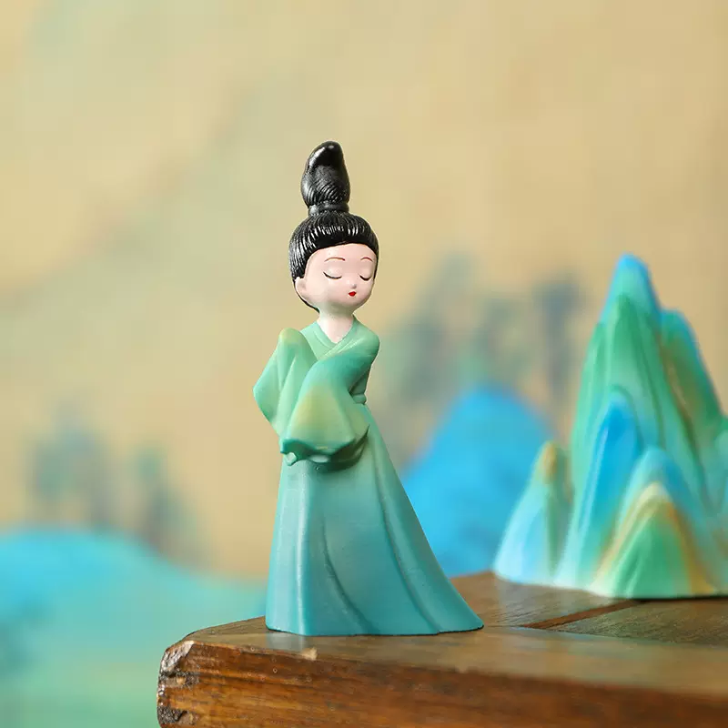 变色茶宠笔架美女江山古典玄关书桌茶桌送礼茶具配件茶台变色工艺