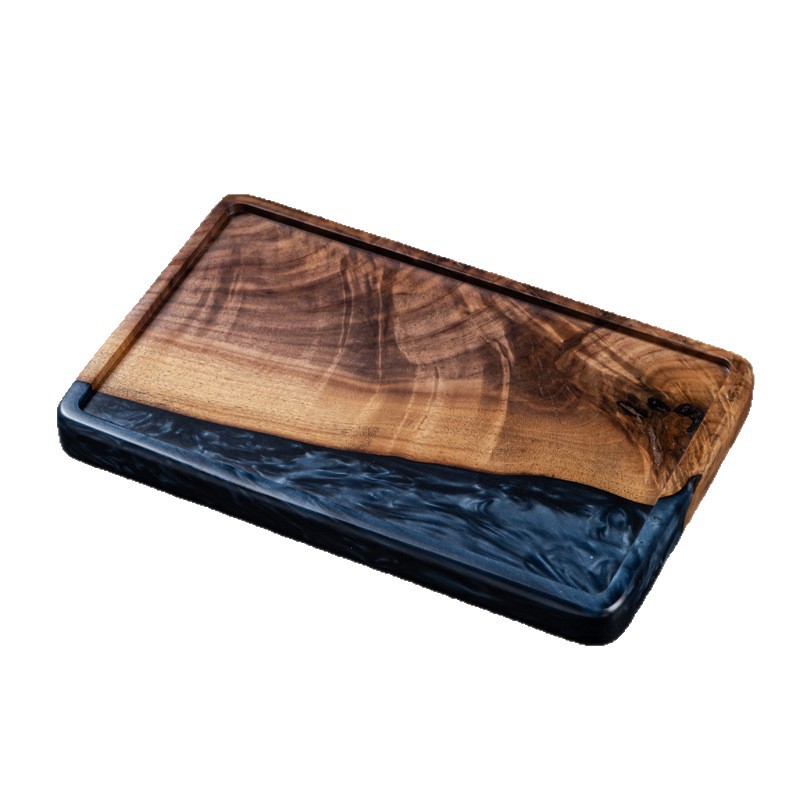 Transfronterizo japonés Zen acantilado tinta seco tabla de té placa de madera aislamiento térmico hogar resina de cojinete de acero simple retro