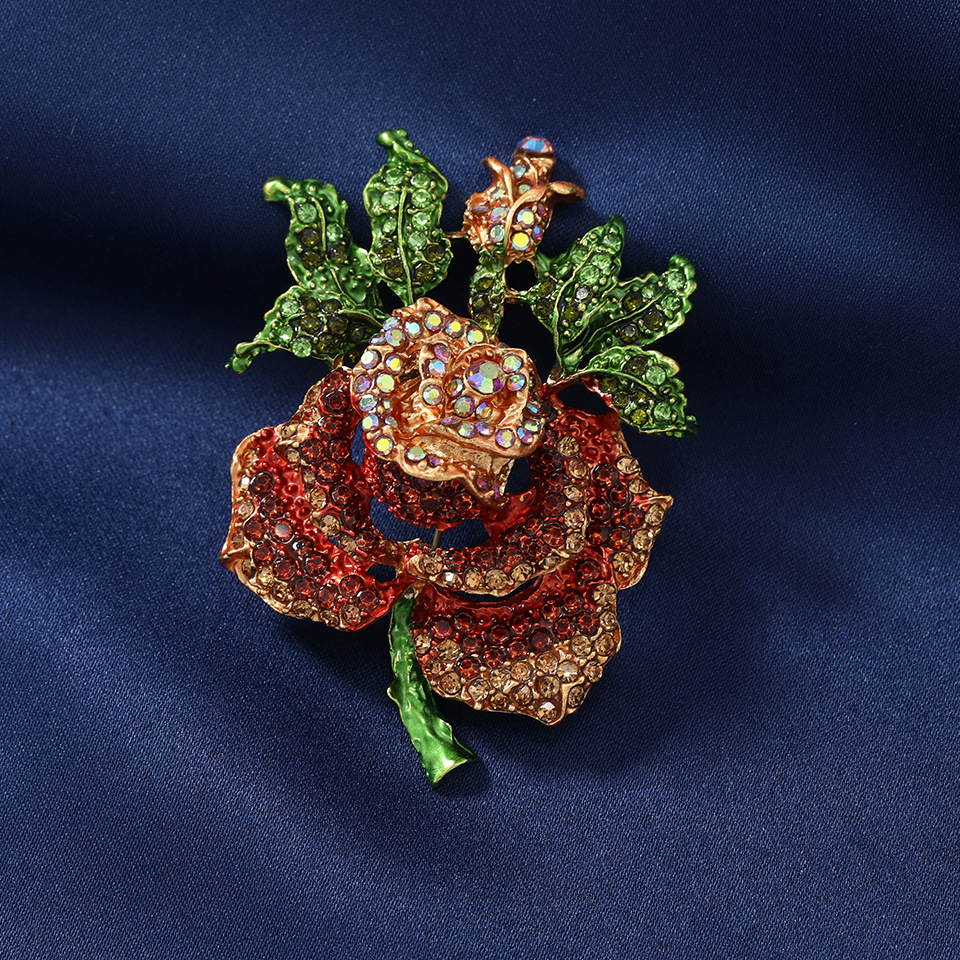 Elegant Retro Lady Flower Alloy Inlay Rhinestones Women's Brooches display picture 4