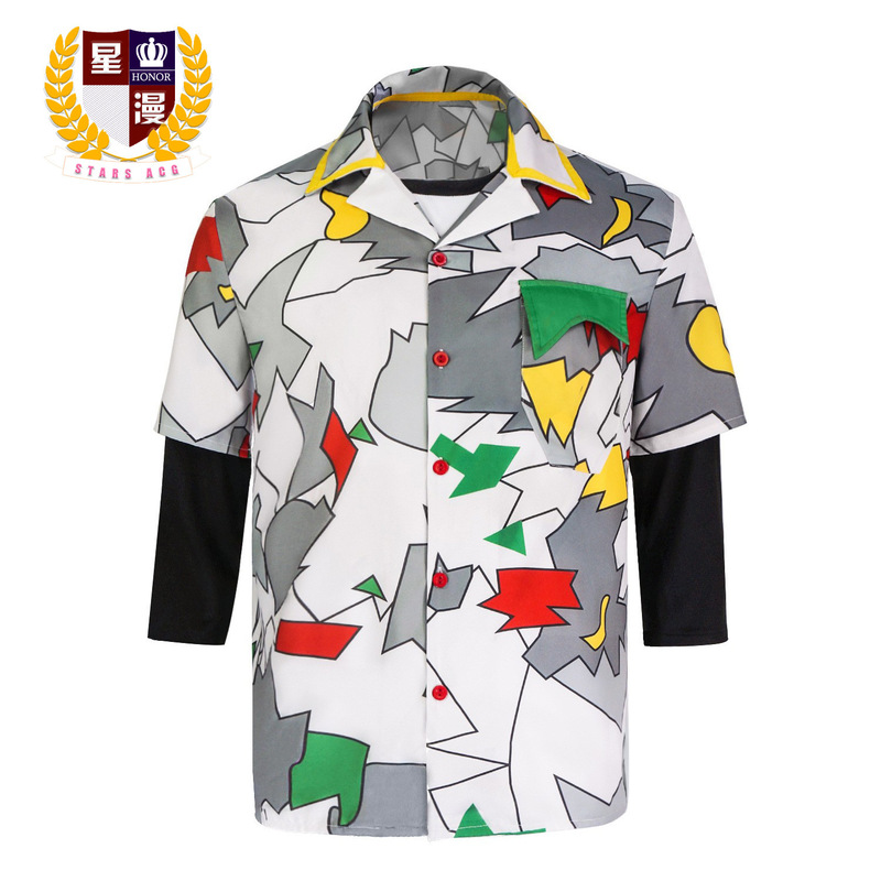 Anime Costume Strange Story 4 Dustin cos Shirt Short Sleeve Hellfire Club T-Shirt Up Shirt