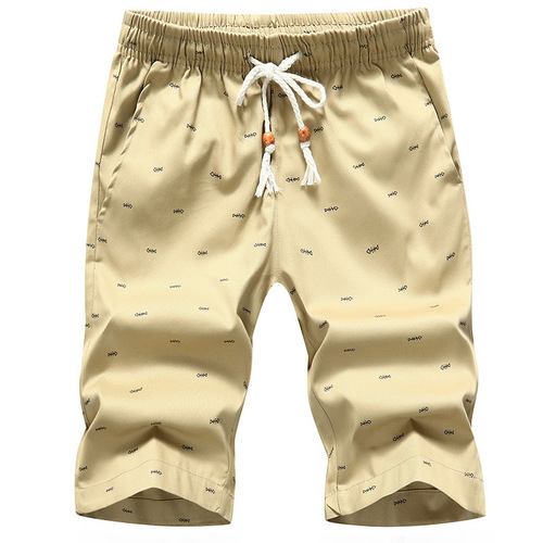 Summer Men's Beach Shorts Loose-Fitting Cotton Five-Finger Sporty Mid-Thigh Trendy