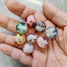 16mm树脂海螺贝壳圆珠 DIY手工串珠散珠串笔手机链挂件饰品配件