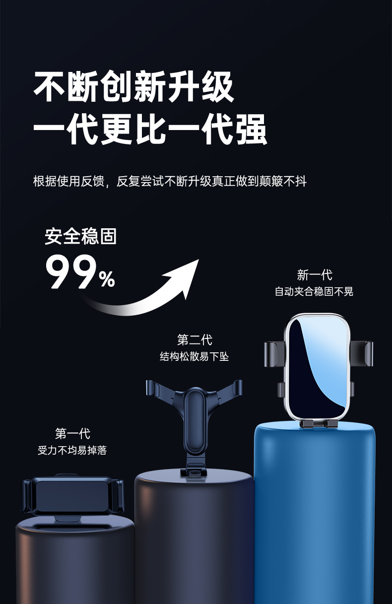 Car Phone Holder, Car Air Vent Suction Cup Base, Stable Anti-Shake Rotating Navigation Gravity Phone Holder