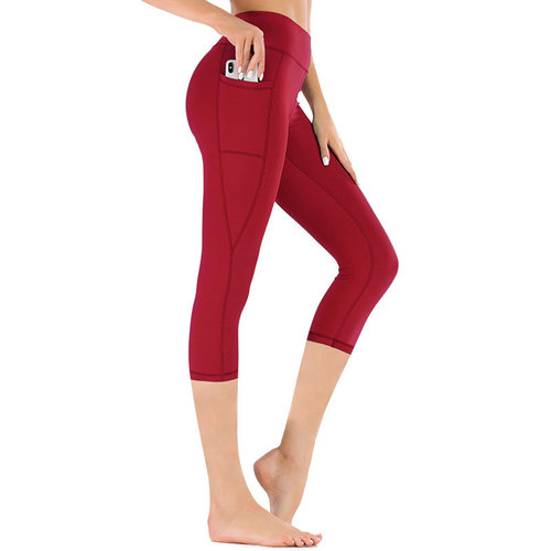 lulu sports outdoor yoga pants high-waisted quick-drying nylon pocket cropped pants dance fitness pants women wholesale cross-border
