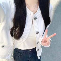 韩系圆领小个子短款牛仔外套女春秋新款高级感宽松休闲百搭夹克潮