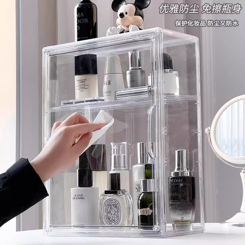 化妆品收纳盒透明亚克力展示盒化妆品收纳柜壁挂护肤化妆品收纳盒|undefined